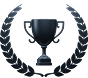 This graphic is a classic symbol of victory, achievement, excellence, quality, or a top award/ranking. It's often used in gamification, business awards, or to signify a premium service.